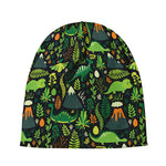 Cute Dinosaur And Floral Pattern Print Beanie