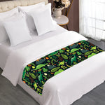 Cute Dinosaur And Floral Pattern Print Bed Runner
