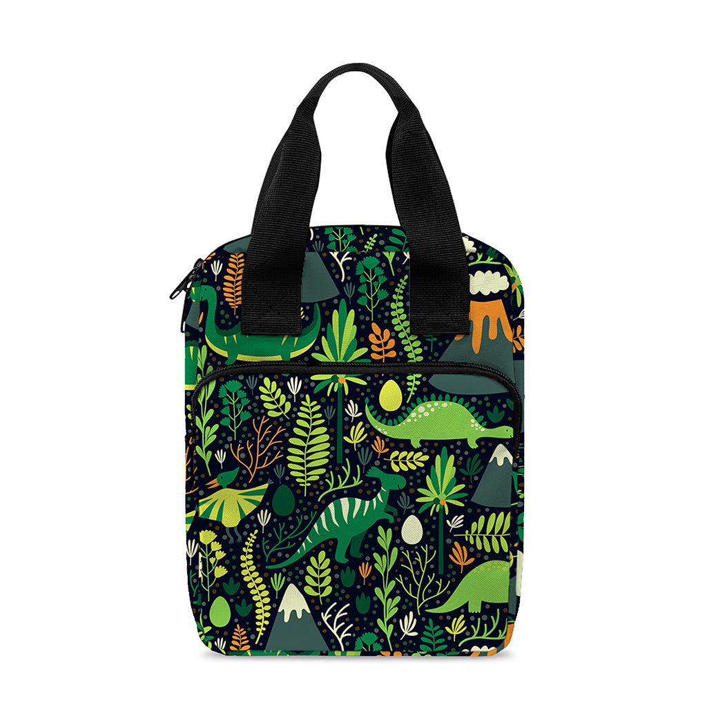 Cute Dinosaur And Floral Pattern Print Bible Tote Bag
