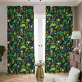 Cute Dinosaur And Floral Pattern Print Dimout Pencil Pleat Curtains