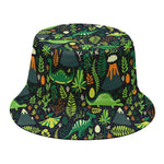 Cute Dinosaur And Floral Pattern Print Bucket Hat