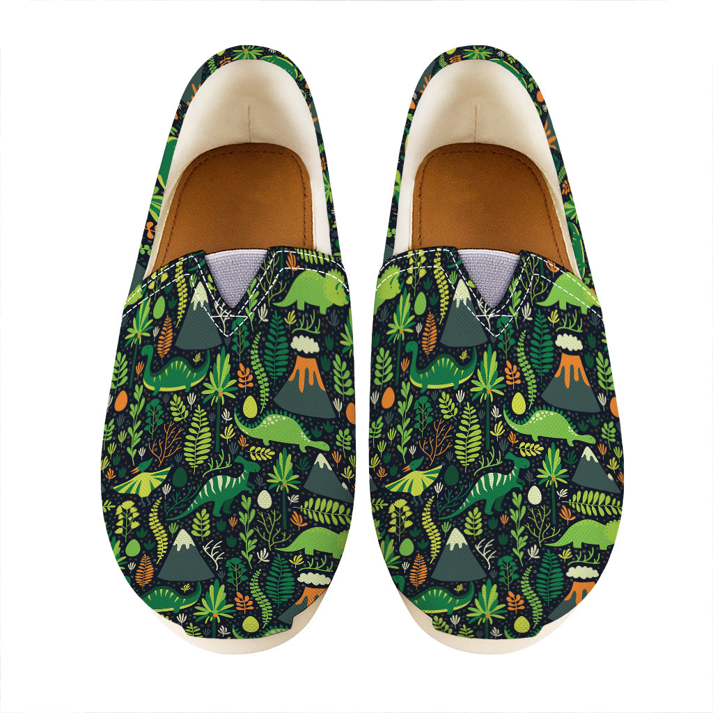 Cute Dinosaur And Floral Pattern Print Casual Shoes