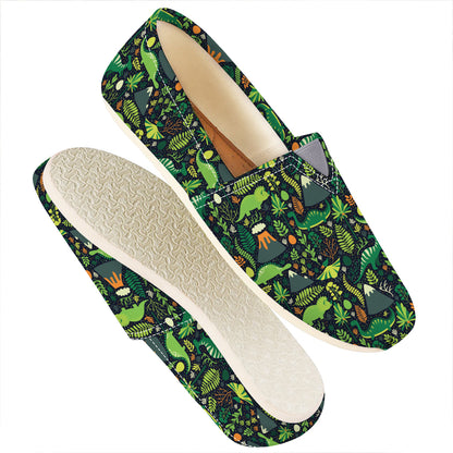 Cute Dinosaur And Floral Pattern Print Casual Shoes