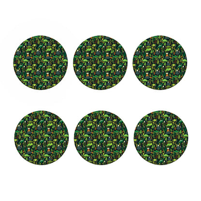 Cute Dinosaur And Floral Pattern Print Coaster Set