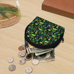 Cute Dinosaur And Floral Pattern Print Coin Purse