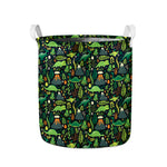 Cute Dinosaur And Floral Pattern Print Collapsible Laundry Basket