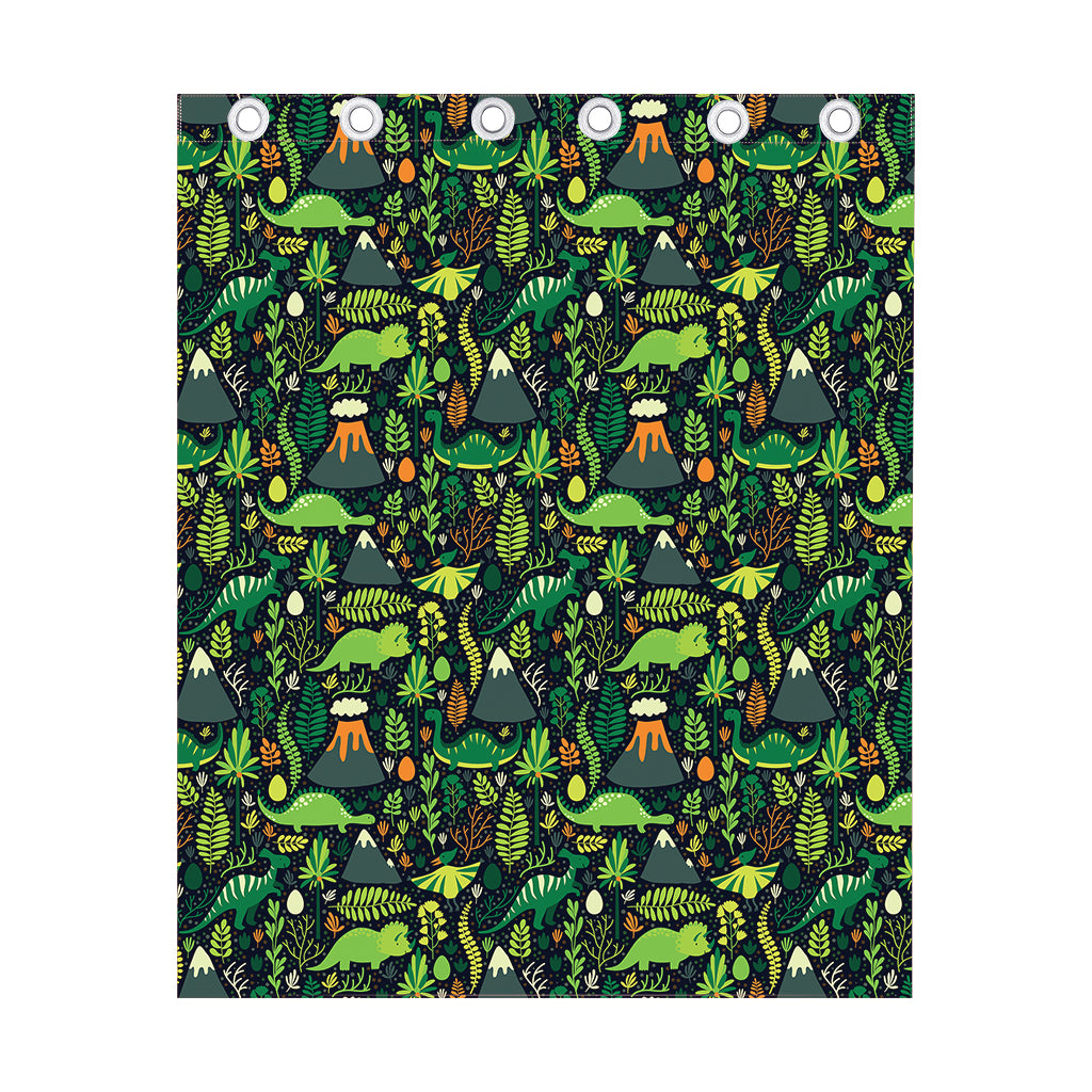 Cute Dinosaur And Floral Pattern Print Curtain