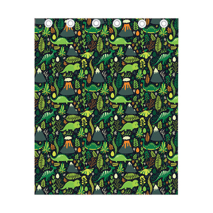 Cute Dinosaur And Floral Pattern Print Curtain