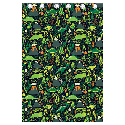 Cute Dinosaur And Floral Pattern Print Curtain