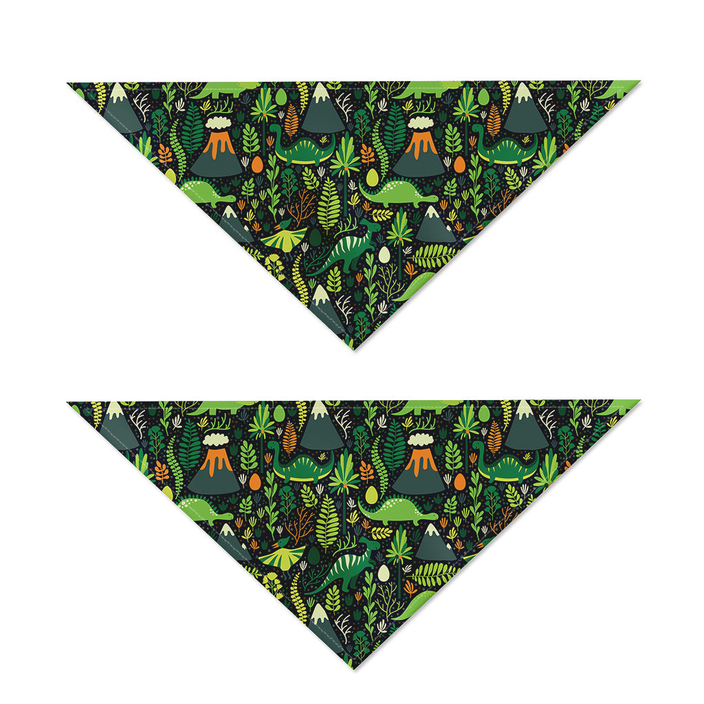 Cute Dinosaur And Floral Pattern Print Dog Bandana