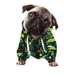 Cute Dinosaur And Floral Pattern Print Dog Zip Up Hoodie