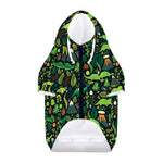 Cute Dinosaur And Floral Pattern Print Dog Zip Up Hoodie