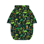 Cute Dinosaur And Floral Pattern Print Dog Zip Up Hoodie