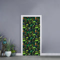 Cute Dinosaur And Floral Pattern Print Door Sticker