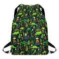 Cute Dinosaur And Floral Pattern Print Drawstring Backpack