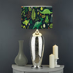Cute Dinosaur And Floral Pattern Print Drum Lamp Shade