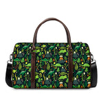 Cute Dinosaur And Floral Pattern Print Duffle Bag