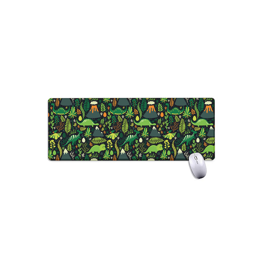 Cute Dinosaur And Floral Pattern Print Extended Mouse Pad