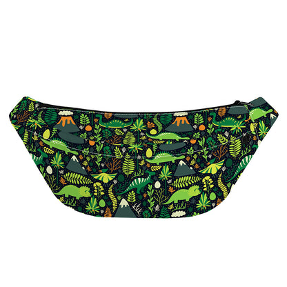 Cute Dinosaur And Floral Pattern Print Fanny Pack