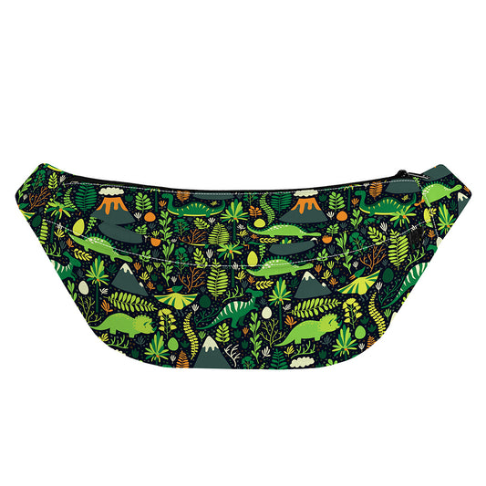 Cute Dinosaur And Floral Pattern Print Fanny Pack