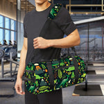 Cute Dinosaur And Floral Pattern Print Gym Bag