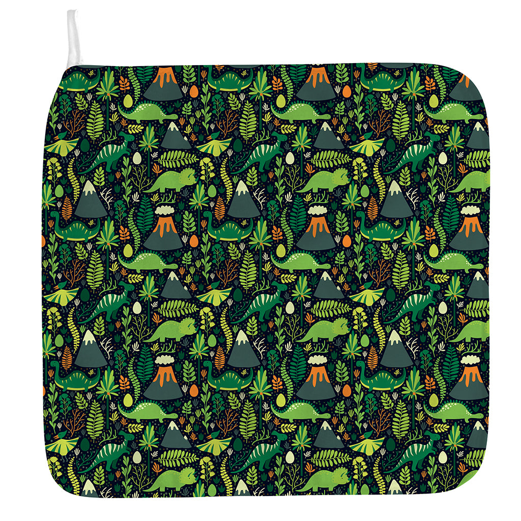 Cute Dinosaur And Floral Pattern Print Hand Towel