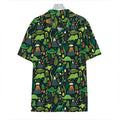 Cute Dinosaur And Floral Pattern Print Hawaiian Shirt