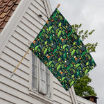 Cute Dinosaur And Floral Pattern Print House Flag