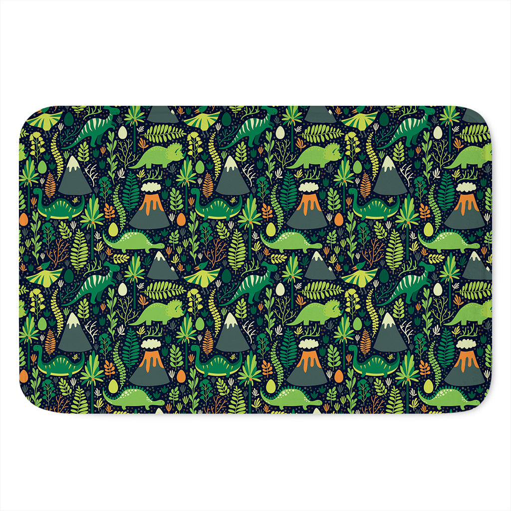 Cute Dinosaur And Floral Pattern Print Indoor Door Mat
