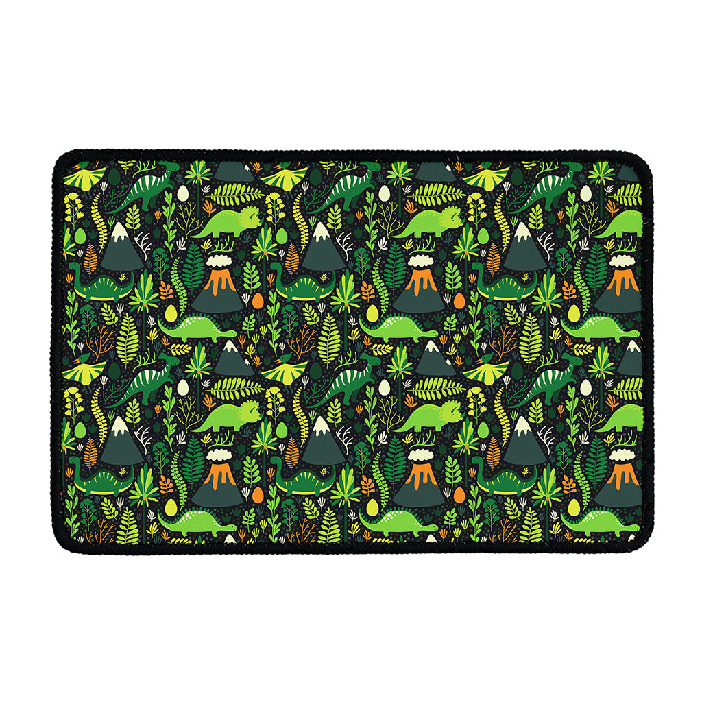 Cute Dinosaur And Floral Pattern Print Kitchen Mat