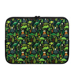 Cute Dinosaur And Floral Pattern Print Laptop Sleeve