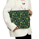 Cute Dinosaur And Floral Pattern Print Laptop Sleeve