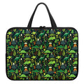 Cute Dinosaur And Floral Pattern Print Laptop Sleeve With Handle