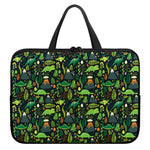 Cute Dinosaur And Floral Pattern Print Laptop Sleeve With Handle