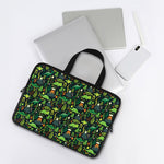Cute Dinosaur And Floral Pattern Print Laptop Sleeve With Handle