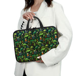 Cute Dinosaur And Floral Pattern Print Laptop Sleeve With Handle
