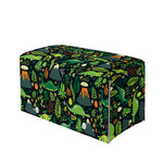 Cute Dinosaur And Floral Pattern Print Leather Tissue Box Cover