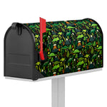 Cute Dinosaur And Floral Pattern Print Mailbox Cover