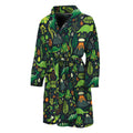Cute Dinosaur And Floral Pattern Print Men's Bathrobe
