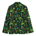 Cute Dinosaur And Floral Pattern Print Men's Blazer