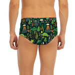 Cute Dinosaur And Floral Pattern Print Men's Briefs