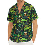 Cute Dinosaur And Floral Pattern Print Men's Deep V-Neck Shirt