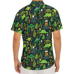 Cute Dinosaur And Floral Pattern Print Men's Deep V-Neck Shirt