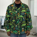 Cute Dinosaur And Floral Pattern Print Men's Shirt Jacket