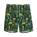 Cute Dinosaur And Floral Pattern Print Men's Athletic Shorts