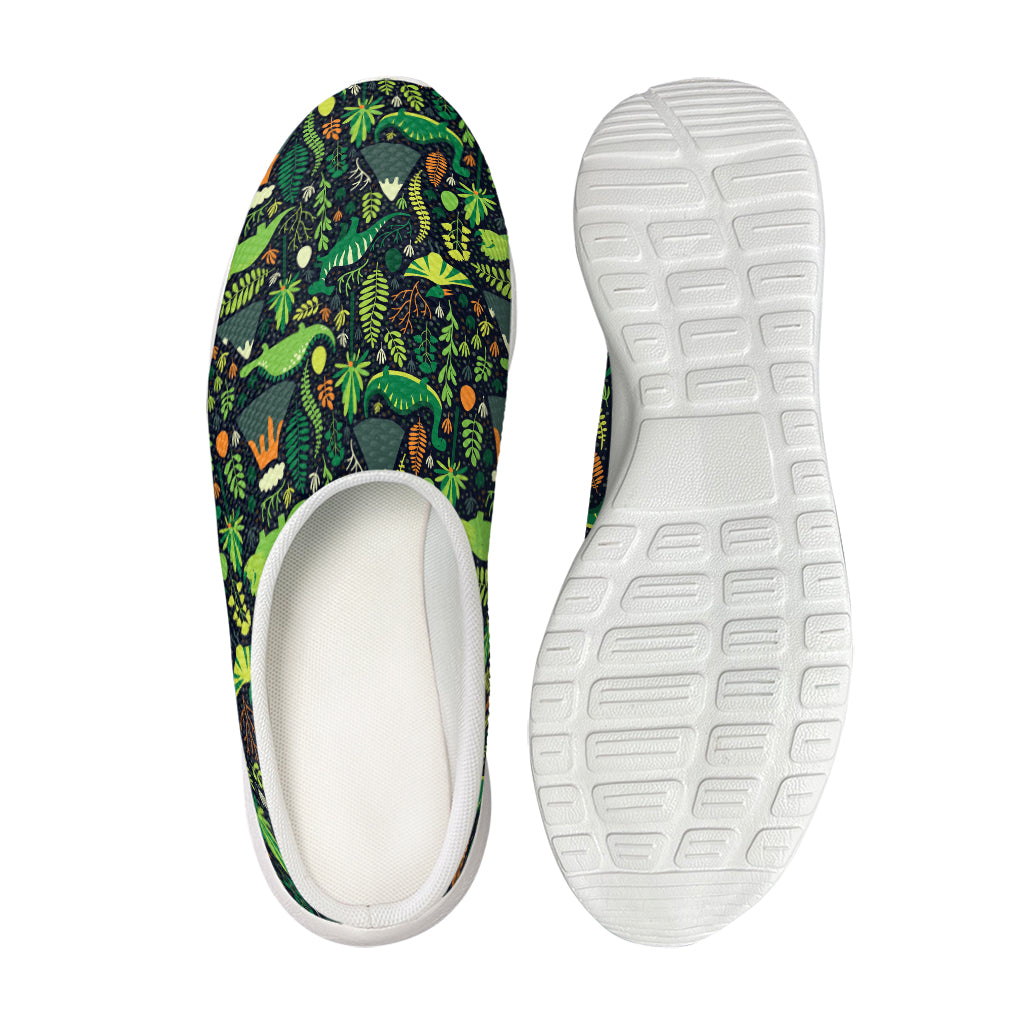 Cute Dinosaur And Floral Pattern Print Mesh Casual Shoes