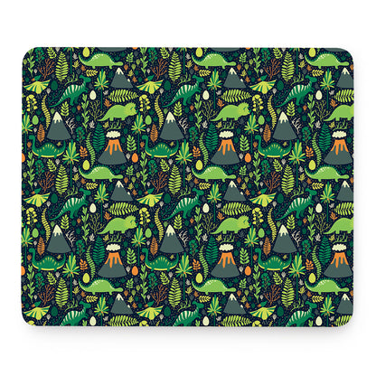 Cute Dinosaur And Floral Pattern Print Mouse Pad