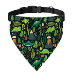 Cute Dinosaur And Floral Pattern Print Over The Collar Dog Bandana