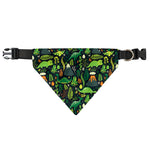 Cute Dinosaur And Floral Pattern Print Over The Collar Dog Bandana
