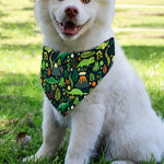 Cute Dinosaur And Floral Pattern Print Over The Collar Dog Bandana